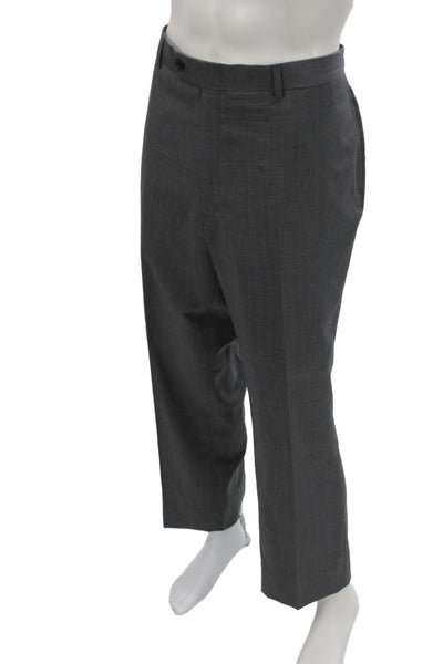 Tommy Hilfiger Mens Gray Worsted Wool Dress Pants 30 Inseam Size L