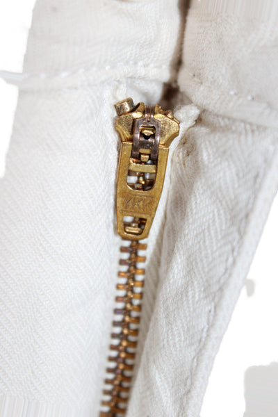 Me + Em Women Ivory Cotton Cargo Pants Button Size 6