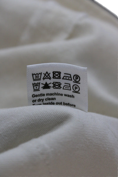 Me + Em Women Ivory Cotton Cargo Pants Button Size 6