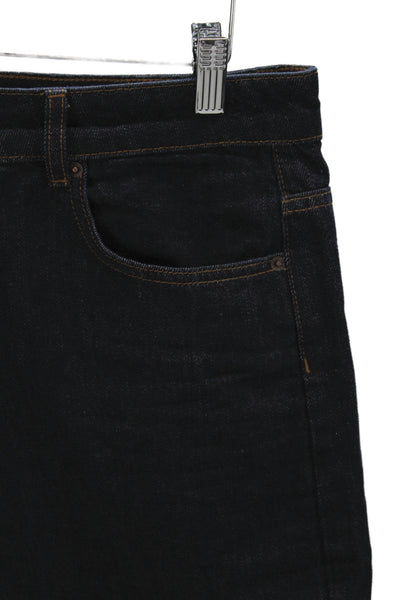 Me + Em Women Bermuda Shorts Blue 100% Cotton Button Classic Size 29