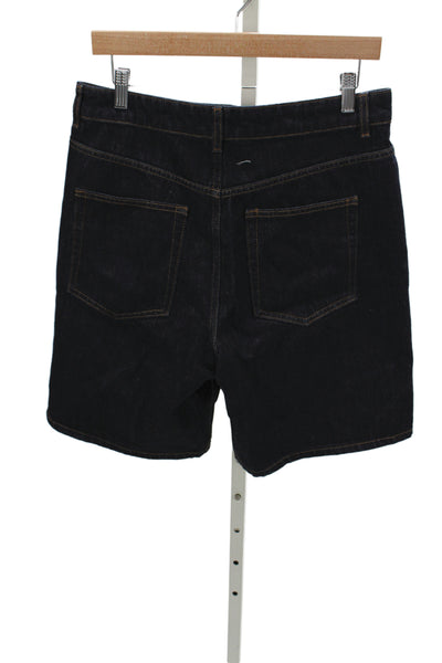 Me + Em Women Bermuda Shorts Blue 100% Cotton Button Classic Size 29