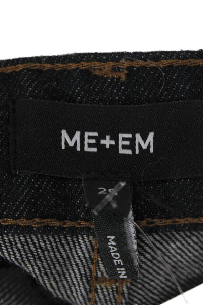 Me + Em Women Bermuda Shorts Blue 100% Cotton Button Classic Size 29
