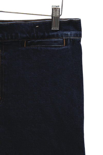 Madewell Womens Wide-Leg Blue Jeans Mid-Rise Button Cotton Size 30
