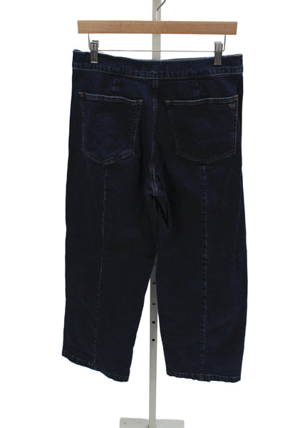 Madewell Womens Wide-Leg Blue Jeans Mid-Rise Button Cotton Size 30