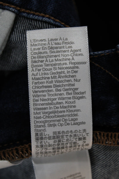 Madewell Womens Wide-Leg Blue Jeans Mid-Rise Button Cotton Size 30