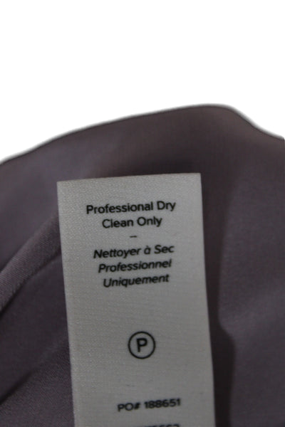Cinq A Sept Women Silk Collared Button Long Sleeve Purple Blouse Size S