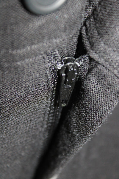 Zara Womens Cropped Black Linen Geometric Boho Pants Button Inseam 28 Size L