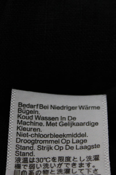 Madewell Women Chino Pants Black 100% Linen Button Front Inseam 28 Size 4