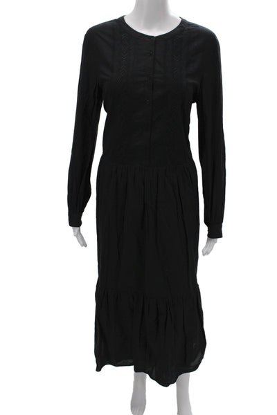The Kooples Women Shirt Dress Black Long Sleeve Cotton Size M