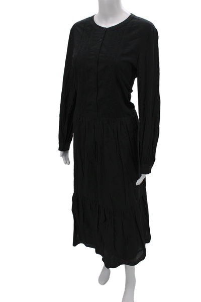 The Kooples Women Shirt Dress Black Long Sleeve Cotton Size M