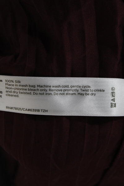 Eileen Fisher Women Maxi Dress Purple Silk Scoop Neck Sleeveless Size S