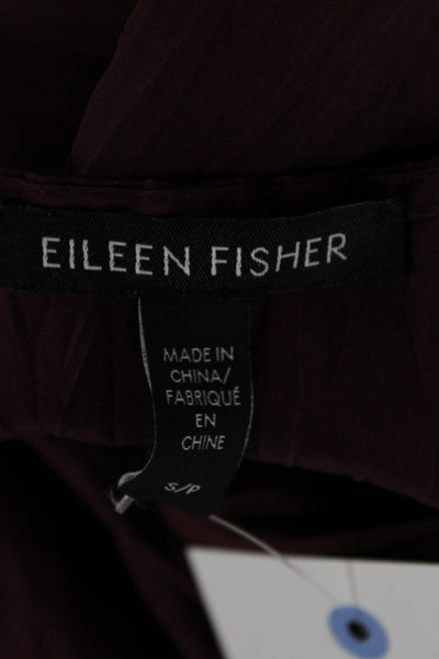 Eileen Fisher Women Maxi Dress Purple Silk Scoop Neck Sleeveless Size S