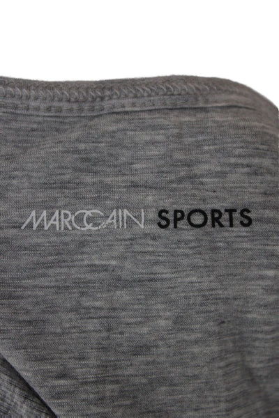 Marccain Sports Womens Gray Scoop Neck 3/4 Sleeve Basic T-Shirt Size 3