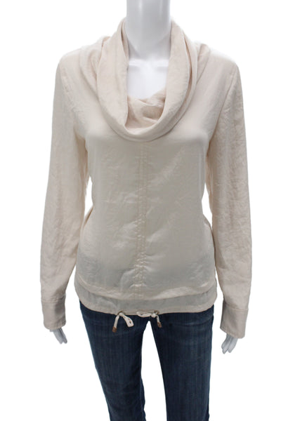 Marccain Women Basic Cowl Neck Blouse Beige Long Sleeve Size 3