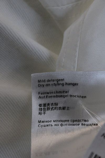 Marccain Sports Womens Basic White Boat Neck T-Shirt 3/4 Sleeve Cotton Size 5