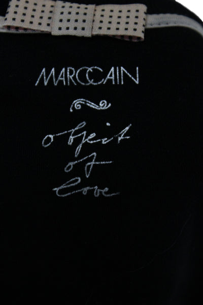 Marccain Womens Jersey Studded Black Scoop Neck Short Sleeve T-Shirt Size 3