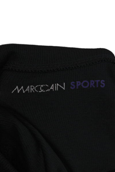 Marccain Womens Sheath Black Cotton Mid-Calf Long Sleeve Mock Neck Dress Size 5