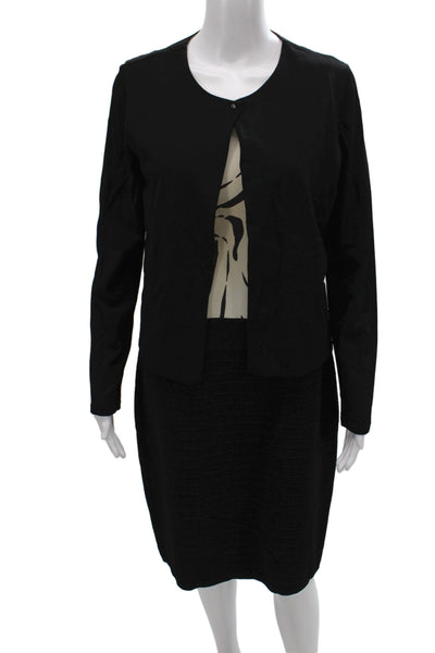 Marccain Womens Animal Print Cardigan Sweater Dress Suit Black Size 5/4