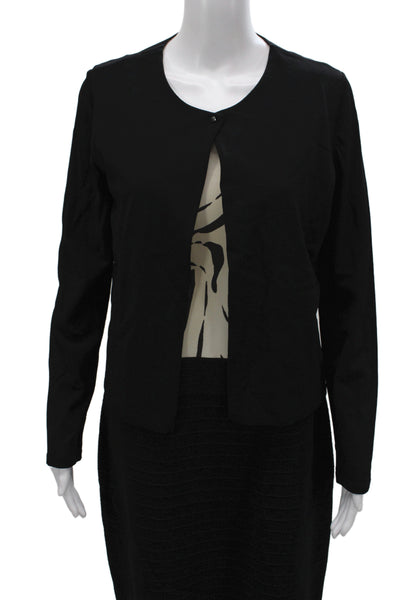 Marccain Womens Animal Print Cardigan Sweater Dress Suit Black Size 5/4