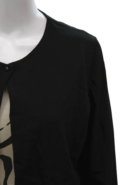 Marccain Womens Animal Print Cardigan Sweater Dress Suit Black Size 5/4