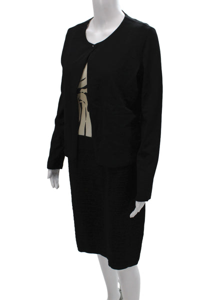 Marccain Womens Animal Print Cardigan Sweater Dress Suit Black Size 5/4