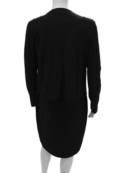 Marccain Womens Animal Print Cardigan Sweater Dress Suit Black Size 5/4