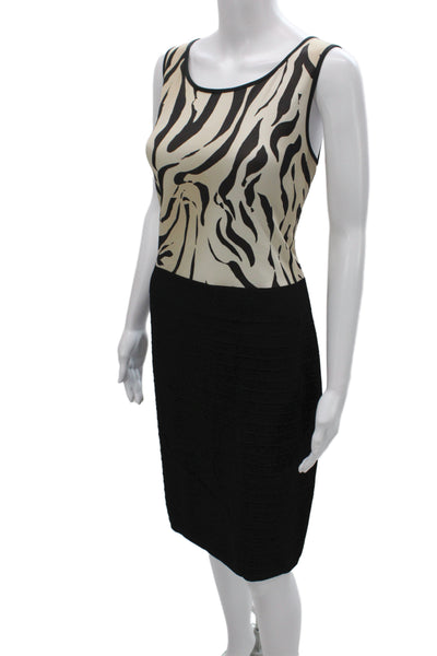 Marccain Womens Animal Print Cardigan Sweater Dress Suit Black Size 5/4