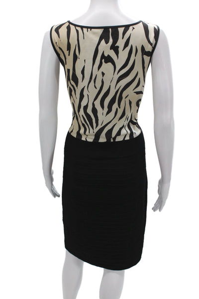 Marccain Womens Animal Print Cardigan Sweater Dress Suit Black Size 5/4