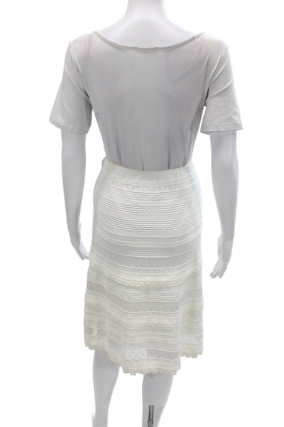 Marccain Womens Sleeveless Shell Sweater A Line Skirt Set White Size 3/5