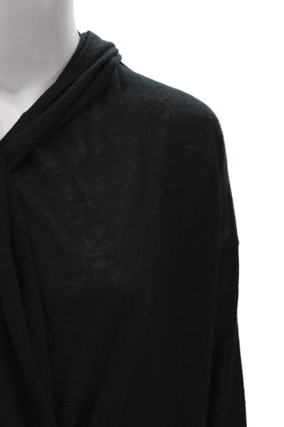 Lululemon Women Cardigan Cowl Neck Black Acrylic Long Sleeve Size M