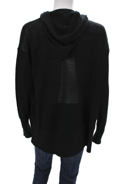 Lululemon Women Cardigan Cowl Neck Black Acrylic Long Sleeve Size M