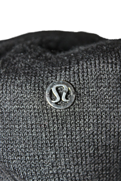 Lululemon Women Cardigan Cowl Neck Black Acrylic Long Sleeve Size M