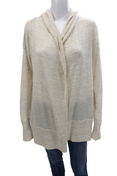 Lululemon Womens Cardigan Beige Cowl Neck Long Sleeve Acrylic Size M