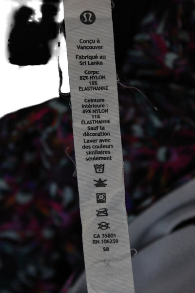 Lululemon Women Ankle Floral Multicolor Leggings Size 8