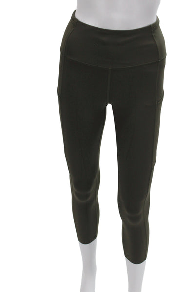 Lululemon Women Cropped Green Leggings Size 6