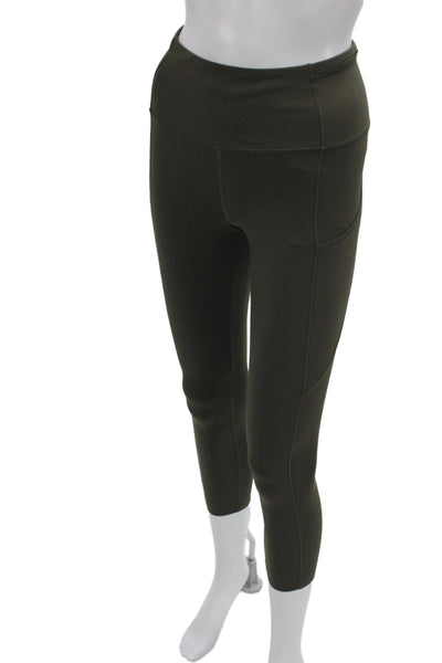 Lululemon Women Cropped Green Leggings Size 6