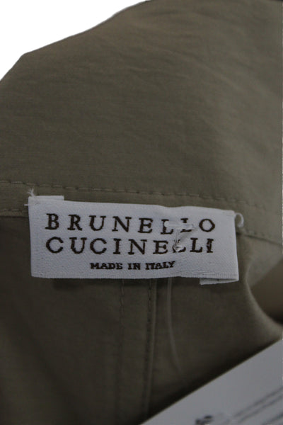 Brunello Cucinelli Womens Maxi Dress Beige Cotton V Neck Sleeveless Size XS
