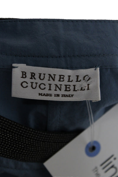 Brunello Cucinelli Womens Maxi Dress Blue Cotton V-Neck Sleeveless Size XS