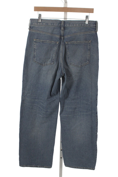 J Crew Womens Wide-Leg Jeans Blue Cotton High Rise Drawstring Size 27