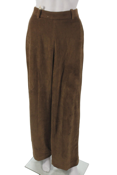 Circolo Women Brown 80% Cotton Dress Pants Zip Closure Size S