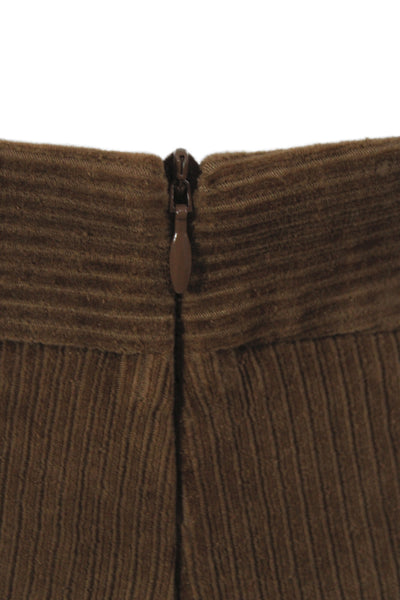 Circolo Women Brown 80% Cotton Dress Pants Zip Closure Size S
