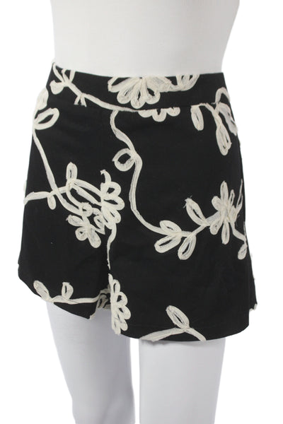 Jovonna London Womens Floral Cotton Blazer Set Black Long Sleeve Size M