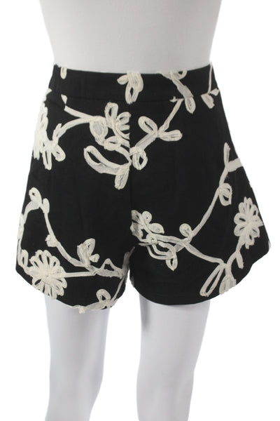 Jovonna London Womens Floral Cotton Blazer Set Black Long Sleeve Size M