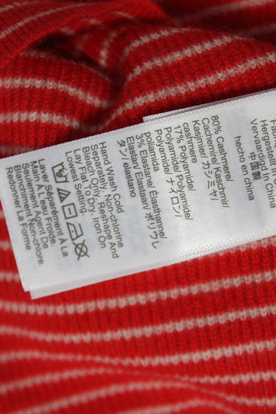 J Crew Women Red Striped Cashmere Scoop Neck Sleeveless Tank Size S