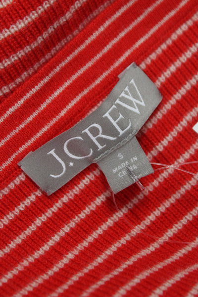 J Crew Women Red Striped Cashmere Scoop Neck Sleeveless Tank Size S