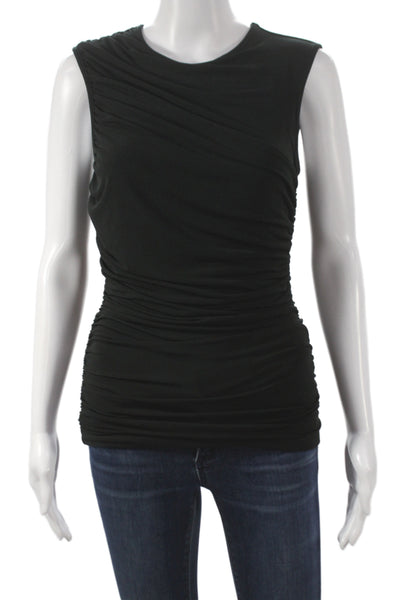 J Crew Women Jersey Tank Black Sleeveless Round Neck Solid Polyester Size S