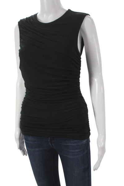 J Crew Women Jersey Tank Black Sleeveless Round Neck Solid Polyester Size S