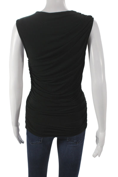 J Crew Women Jersey Tank Black Sleeveless Round Neck Solid Polyester Size S