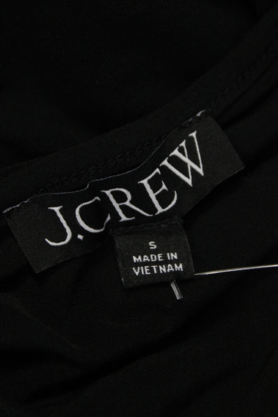 J Crew Women Jersey Tank Black Sleeveless Round Neck Solid Polyester Size S