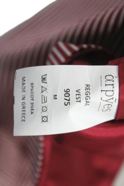 arpyes Women Vest Red Scoop Neck 97% Cotton Sleeveless Size M